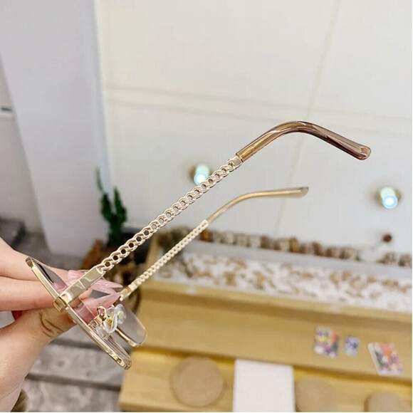 Square Shaped Patchwork Sunglasses In Brown - Picture 4 of 6